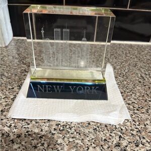 New York Skyline Crystal Block - pre 911